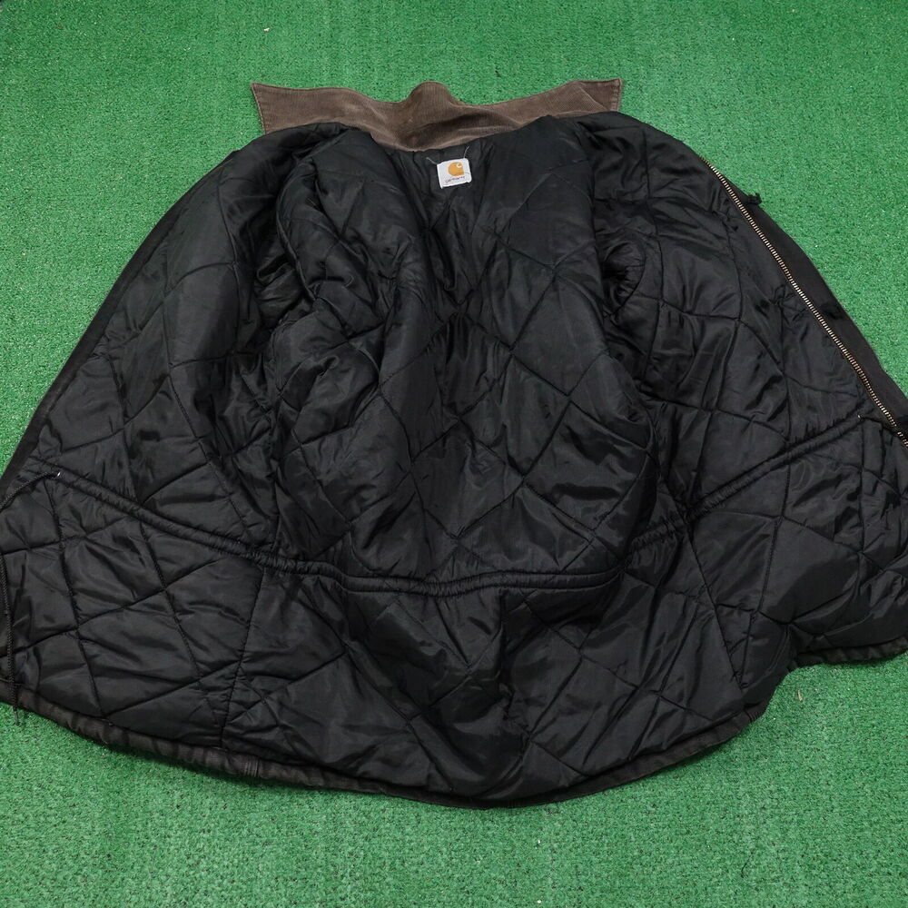 VINTAGE CARHARTT C26 BLK FULL ZIP QUILT‎ LINED DUCK CANVAS JACKET SIZE XL - Picture 11 of 12